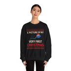 A Picture Of My Very First Christmas Unisex Heavy Blend™ Crewneck Sweatshirt - Santa Hat - Ugly Sweater - Funny - Gift for Men and Women