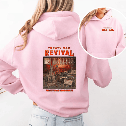 New Release Treaty Oak Revival West Texas Degenerate Hoodie – Country Rock Graphic Hoodies, Western Vintage Cowboy Music Sweatshirt, Retro Band Merch, Perfect Gift for Music Lovers