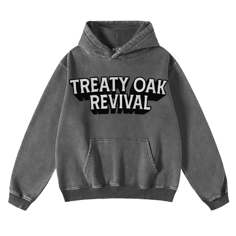 Retro Treaty Oak Revival Western Hoodie, 100 % reine Baumwolle, dick, strapazierfähig, lockere Passform, Vintage-Bar-Cowboy-Grafik, Hoodie für Rockmusik-Fans, Frühling und Herbst 