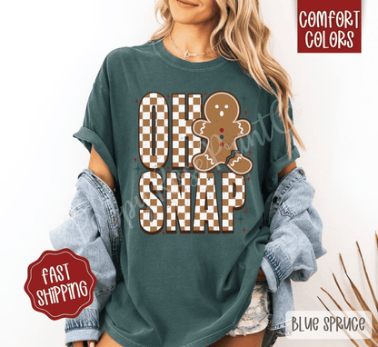 Oh Snap Comfort Colors, Trendy Women's Holiday Tshirt