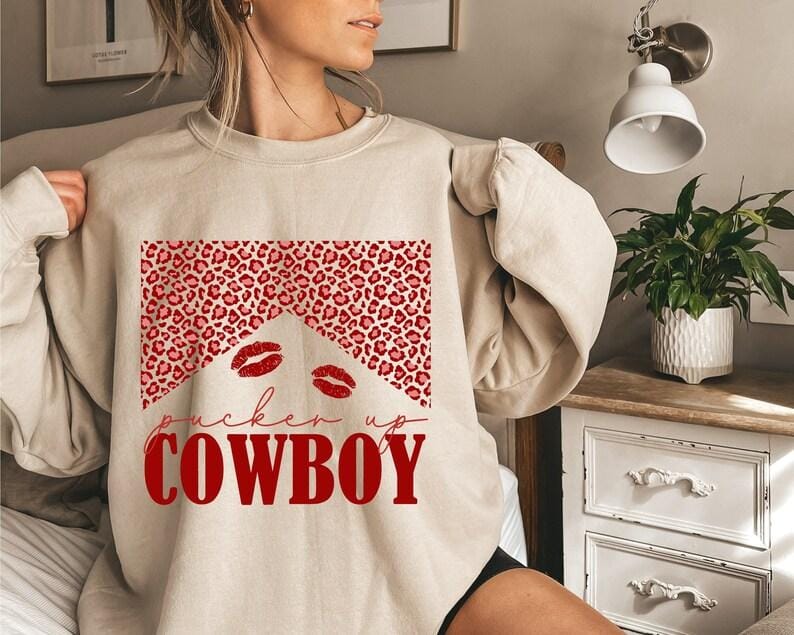 Western Valentine Cowboy Sweatshirt, Retro Shirt