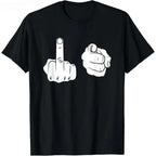 Funny Middle Finger Graphic T-Shirt - Novelty Pointing Gesture Tee Made in USA