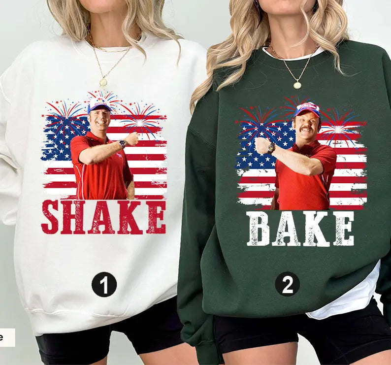 Shake and Bake 4th of July Matching Tee - Funny Couples Graphic T-Shirt