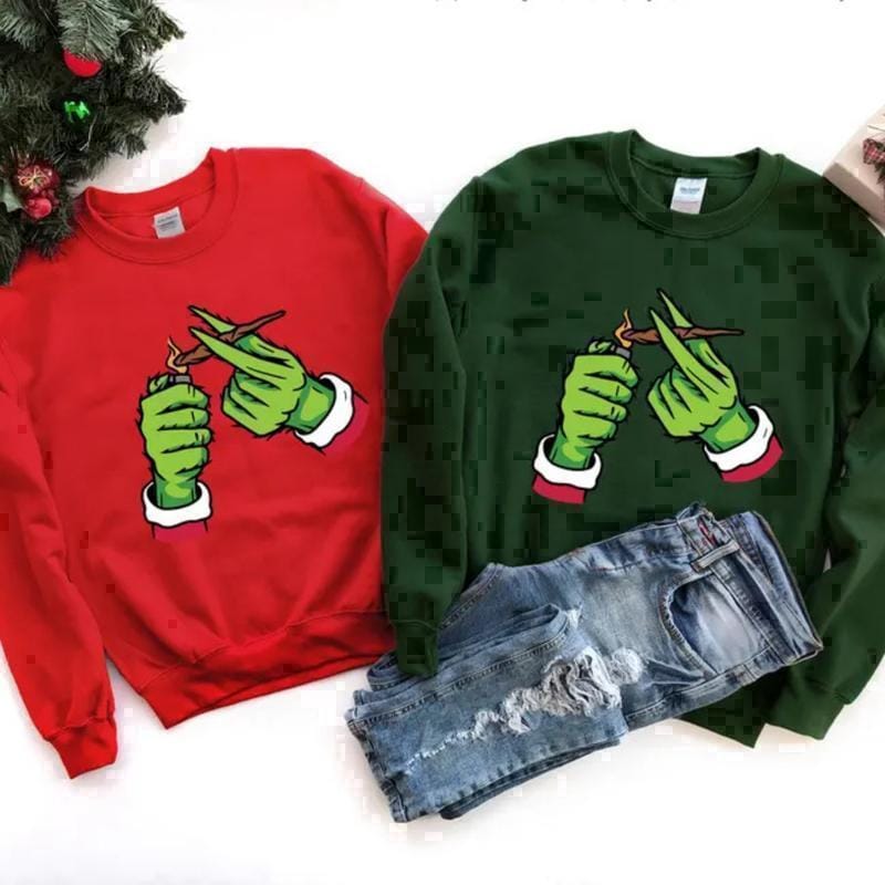 Grinchmas Sweatshirt, P.ot.h.ead Christmas Sweater, Xmas Cannabiiis Shirt, Marijjjuana Sweatshirt, Adult Christmas Party,Comfort Cotton