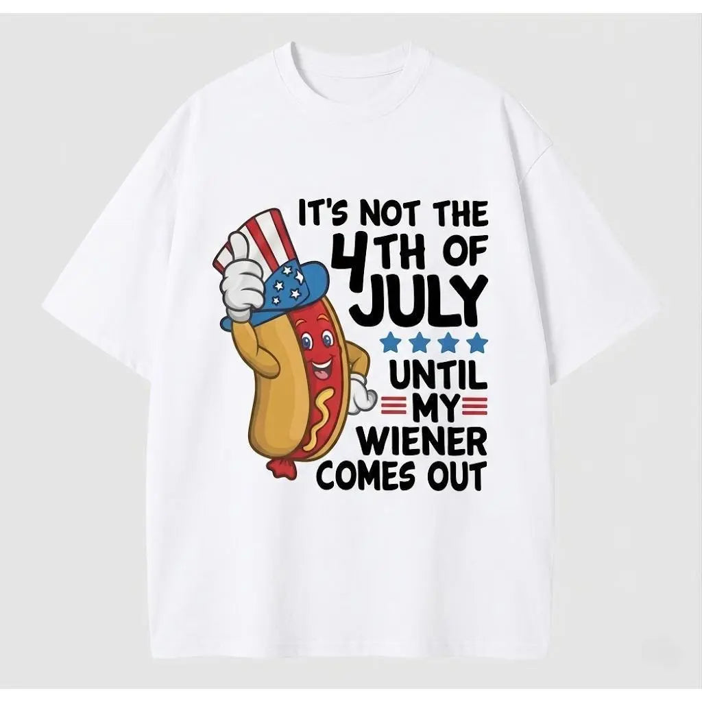 4th of July Funny Wiener T-shirt Partying Grilling Fourth Humor Gift Shirt hot dog bbq Mens offensive Tee Shirt