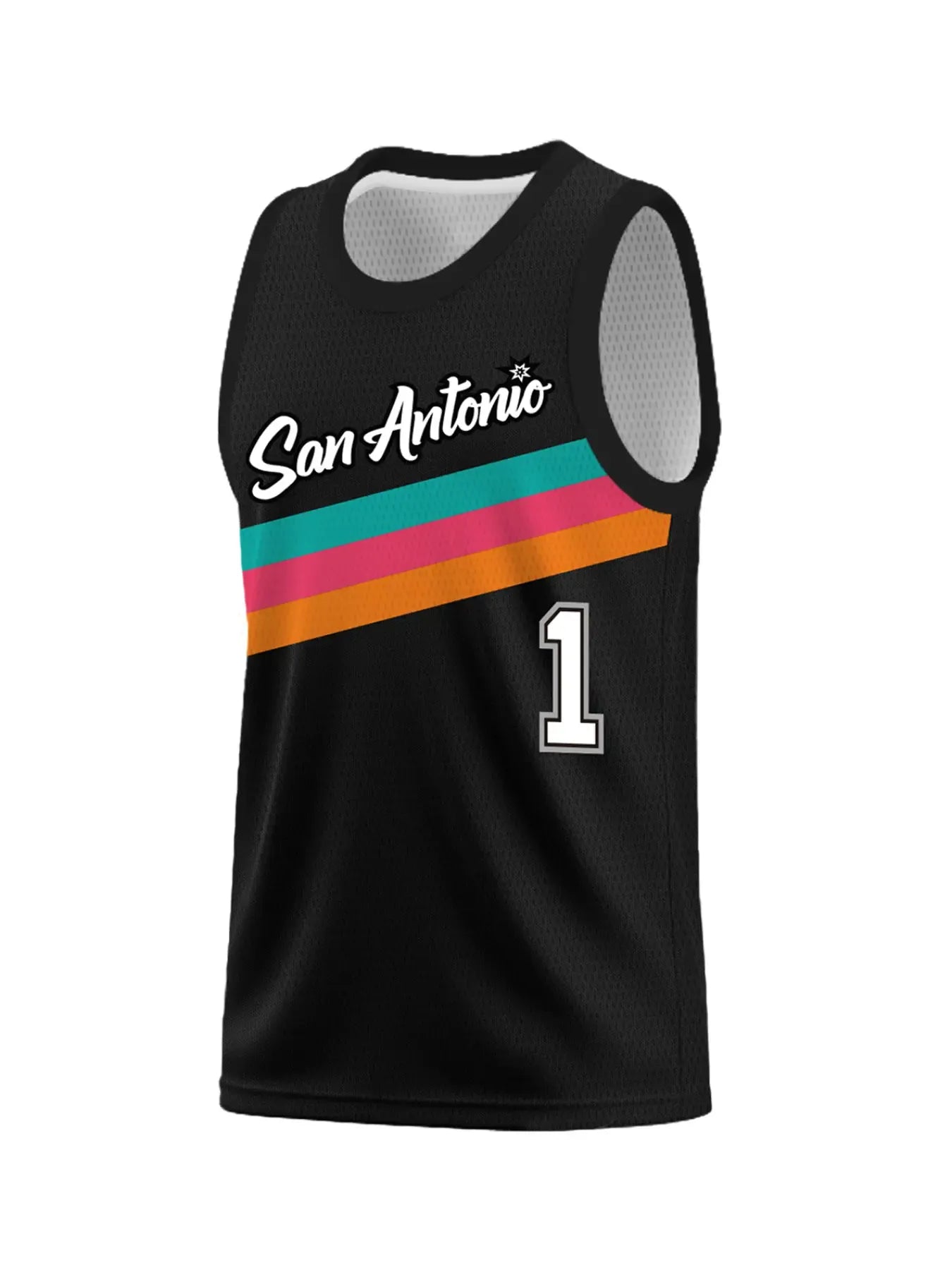 Men's Basketball Jersey Vintage Embroidered Casual Training T-Shirt, Sporty V-Neck Mesh Short Sleeve, All Seasons Loose Fit