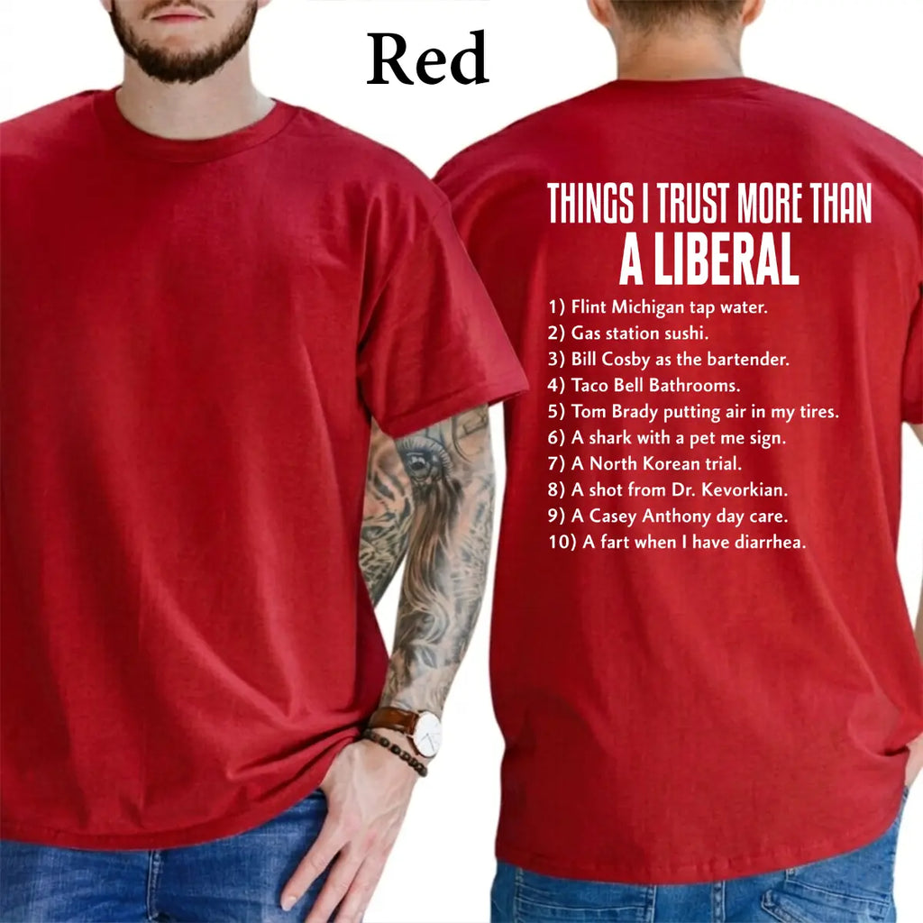 Funny Political Graphic Tee Patriot Conservative Casual Short Sleeve T-shirt Men Gift