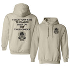Teach Your Kids To Change Their Oil Not Their Gender Bold Statement Hoodie, Printed Graphic Hoodie, Daily Casual Cotton Menswear