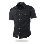 Single pack: summer outdoor casual short-sleeve work shirt with multiple pockets, lightweight design，fathersdaygift