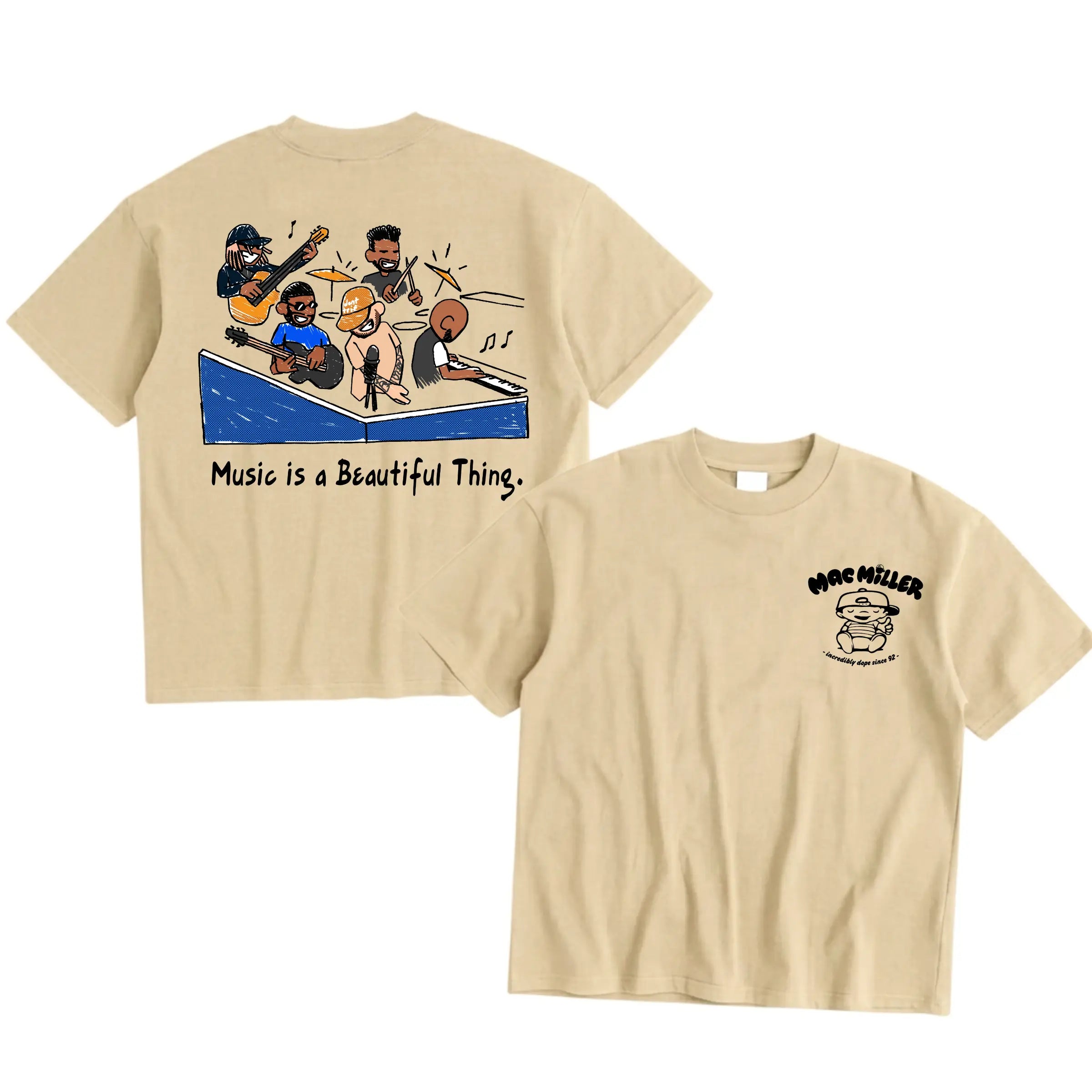 16BARS Music is a Beautiful Thing Shirt Mac Miller Tiny Desk T-Shirt Vintage Graphic Rap Tee Unisex Hip Hop Mac Miller Outfit Gift For Fans All Seasons