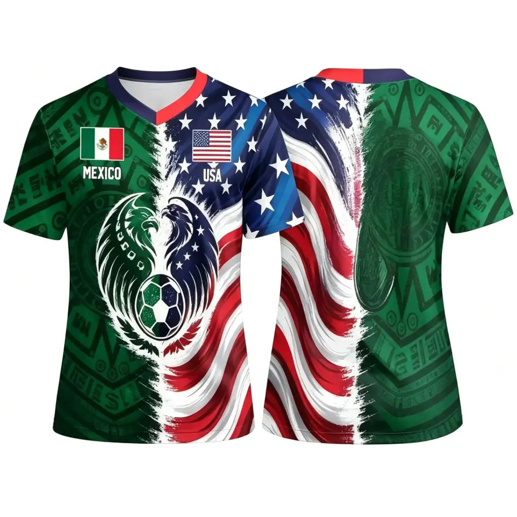USA & Mexico Dual Heritage Split Soccer Jersey