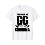 They Call Me GG Gangster Grandma T-Shirt - Funny Mother's Day Graphic Tee, Ideal Gift for Grandma, Mother's Day & Casual Wear PLK0117
