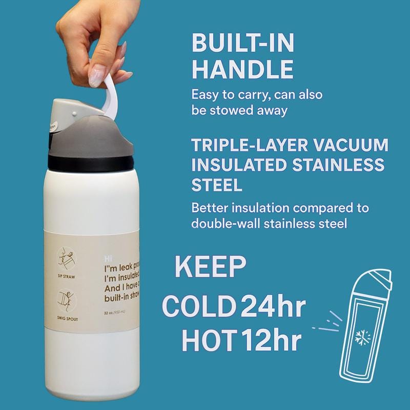 Double-Wall Stainless Steel Vacuum Cup - 19/24/32oz Insulated Mug with Flip Lid, Leak-Proof Skinny Travel Thermal Mug - Retro Horror Graffiti-Print, 12H Hot & 24H Cold Retention
