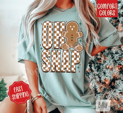 Oh Snap Comfort Colors, Trendy Women's Holiday Tshirt