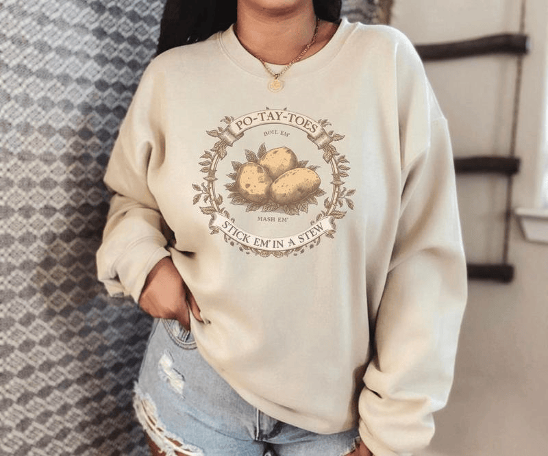 Lord of the Rings Potato Shirt, Funny Hobbit Quote Graphic Tee Tolkien Movie Lover Gift Vintage Rustic Design Cozy Unisex Tee