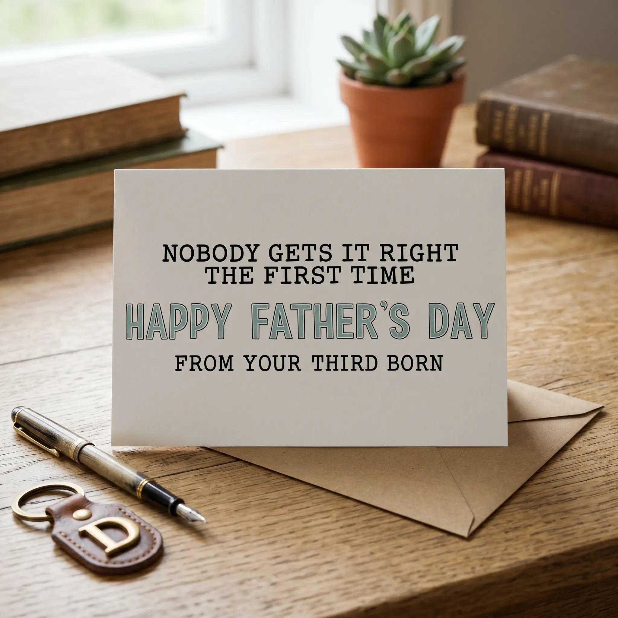 (5 x 7 inch)Funny Father's Day Card, Nursing Home Humor, Sibling Rivalry Card for Dad, Handmade Funny Card for Dad