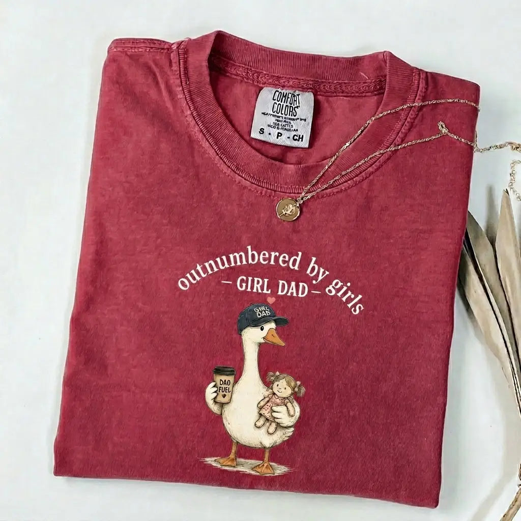 "Girl Dad" Duck Graphic Tee - Comfort Colors Funny Father’s Day Gift Shirt