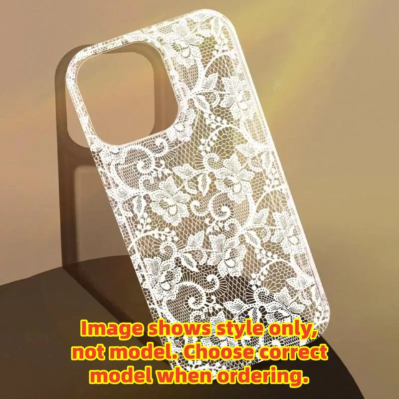 Romantic Lace Transparent Air Cushion Case for iPhone 17–11 Pro Max, Plus & Air – Bride-to-Be Engagement Gift