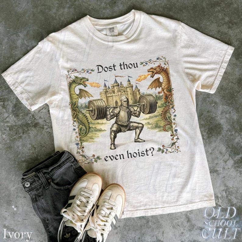 Comfort Colors Dost Thou Even Hoist Medieval Gym Retro T-Shirt