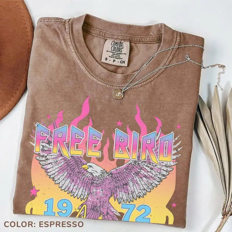 Free Bird Retro USA Graphic Tee | Vintage Patriotic Music Shirt