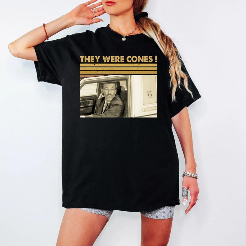 „They Were Cones“-Retro-T-Shirt mit Spruch, Vintage-Humor-Grafik, klassisches Meme-T-Shirt, Unisex, lässiges Alltags-Outfit 