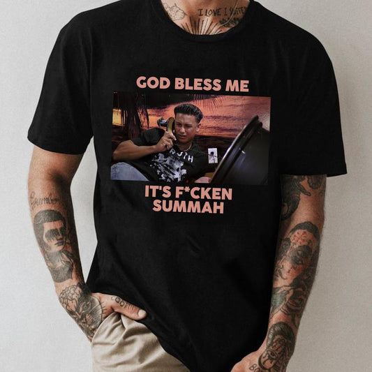 God Bless Me It’s F*cken Summah Shirt – Funny Summer Tee for Party Lovers