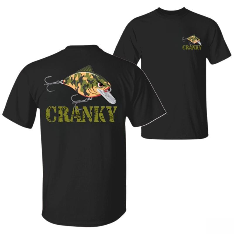 Crankbait T-Shirt, Fishing Lure Graphic Tee for Anglers, Soft Cotton Blend Shirt, Camo Bass Fishing Humor Apparel for Men, Gift for Crankbait Lovers