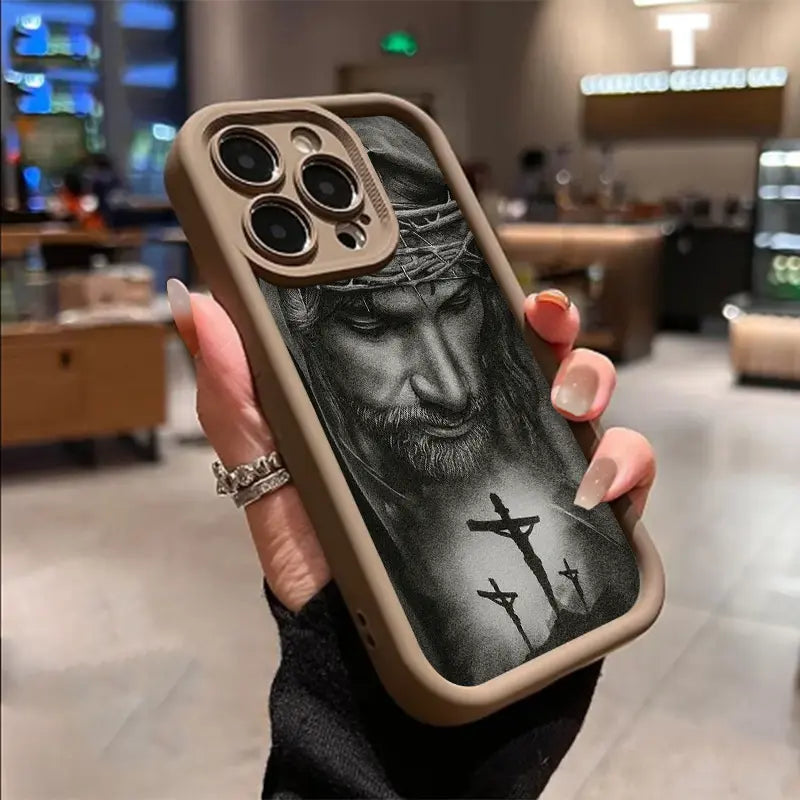 Jesus Cross Phone Case TPU for iPhone 17 AIR 17 PRO 16 PRO 15  PRO MAX  14 PLUS 13 PRO 12 11 PRO XS MAX X XR Samsung Galaxy S25 Ultra S24 S23 S22 Plus