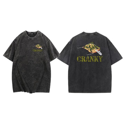 Crankbait T-Shirt, Fishing Lure Graphic Tee for Anglers, Soft Cotton Blend Shirt, Camo Bass Fishing Humor Apparel for Men, Gift for Crankbait Lovers