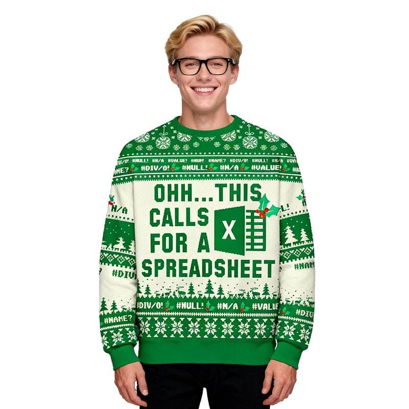 Geeksoutfit Geeky Ugly Sweater Round Neck Long Sleeve Christmas Sweater Perfect for Fall and Winter Casual Knitwear for Men and Women