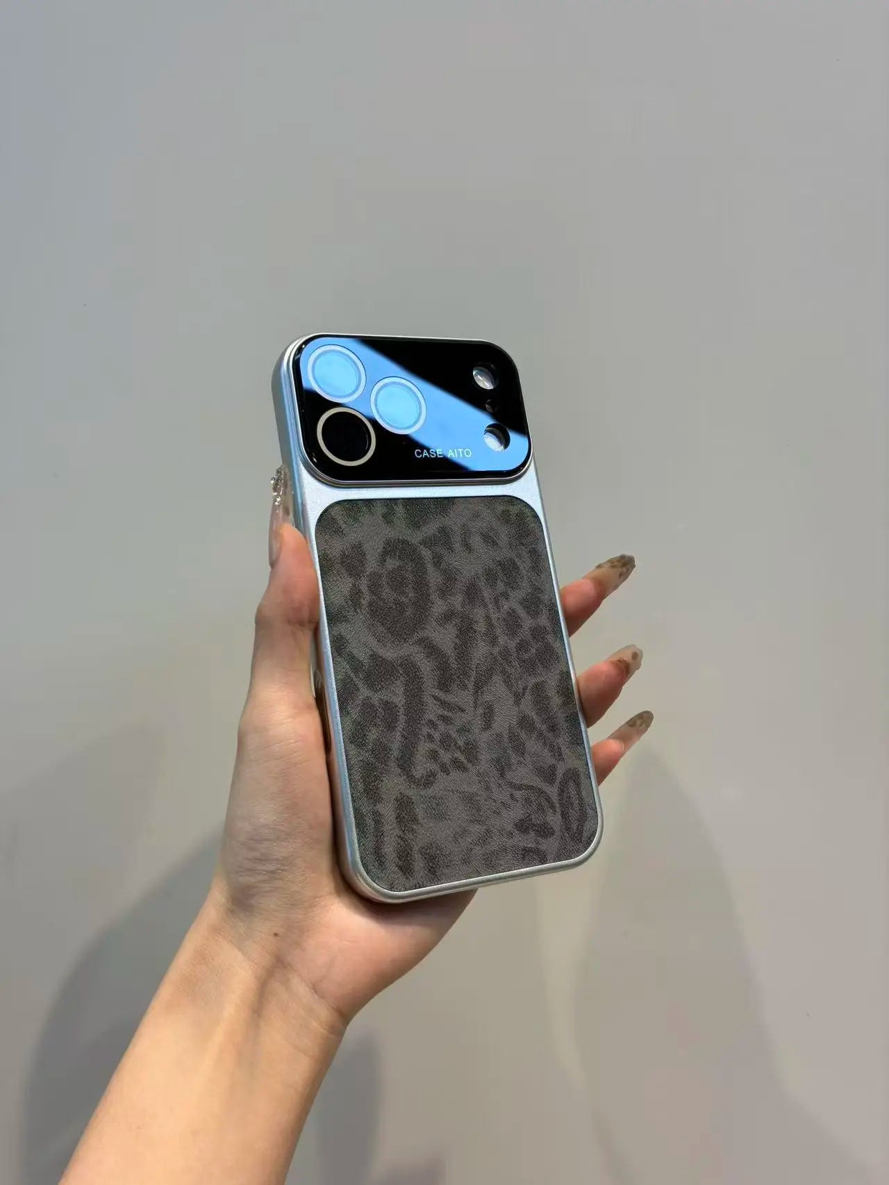 Luxury Leopard Faux Suede Case for iPhone 14-17 | Large Viewfinder & Lens Protection