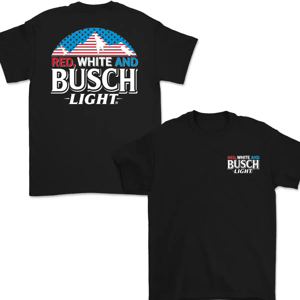 Red, White & Busch Light - Retro 4th of July Drinking Tee