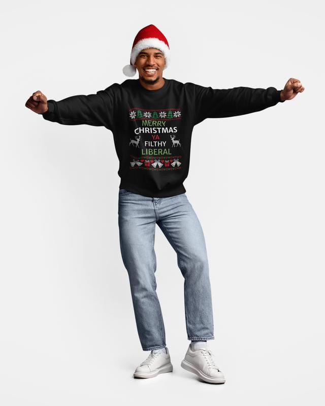 Sweater, Merry Christmas Lib, funny, Christmas, gag gift, gift, Sweatshir