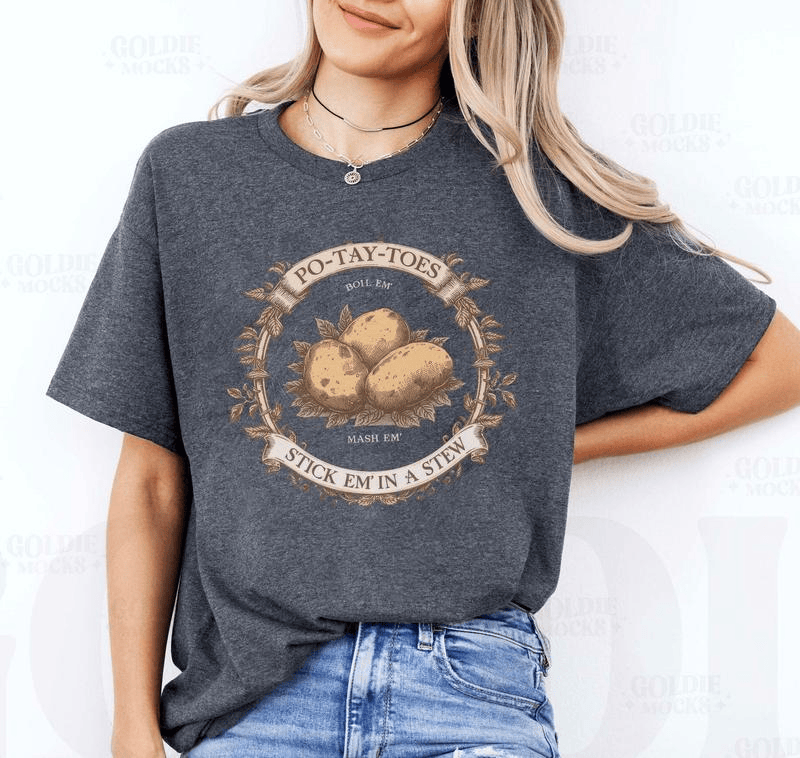 Lord of the Rings Potato Shirt, Funny Hobbit Quote Graphic Tee Tolkien Movie Lover Gift Vintage Rustic Design Cozy Unisex Tee