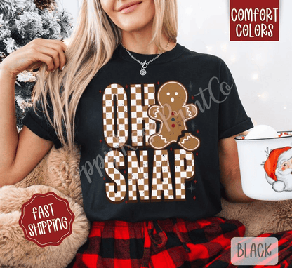 Oh Snap Comfort Colors, Trendy Women's Holiday Tshirt
