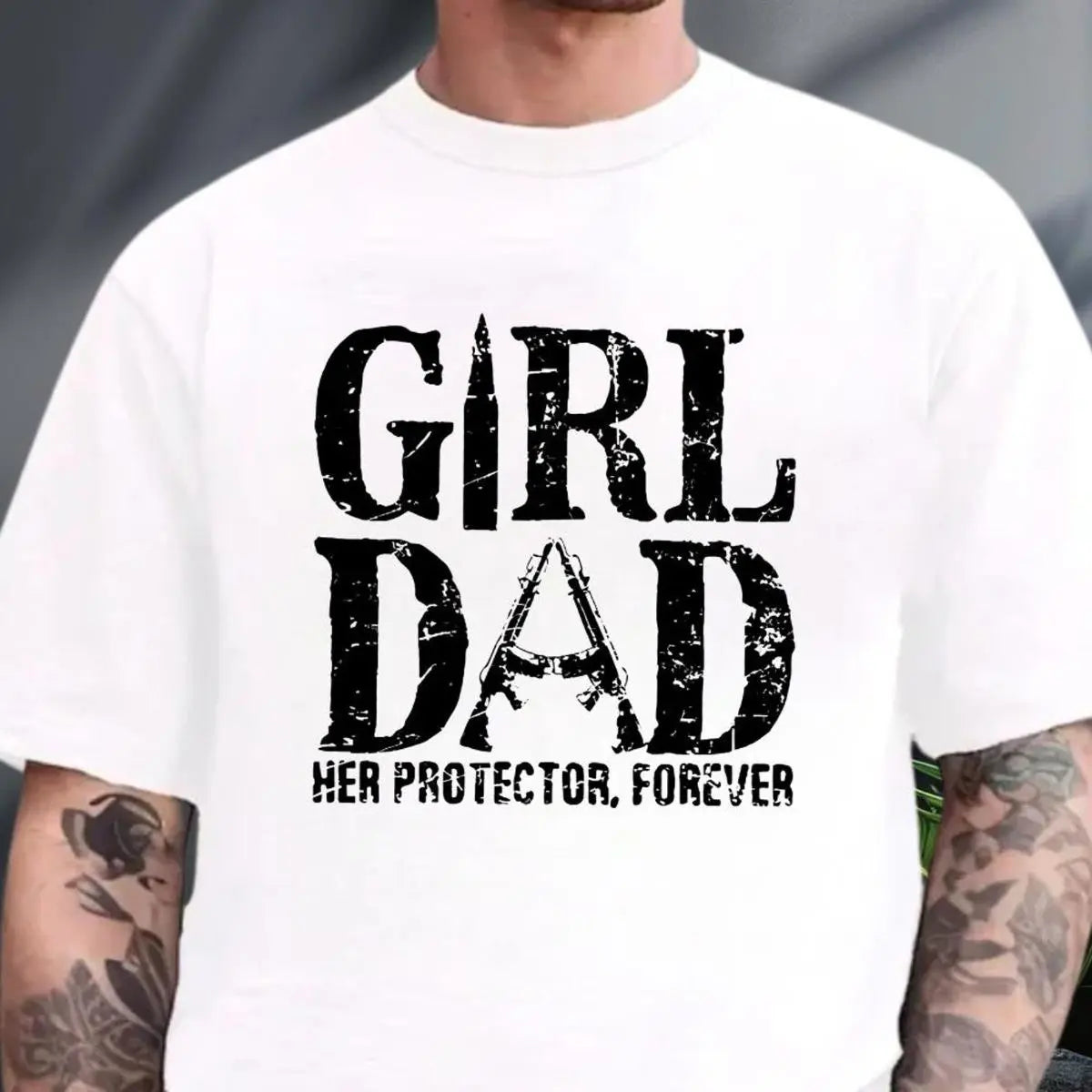 Girl Dad Her Protector Shirt, Dad With Daughter Shirt, Father Daughter Tee, Best Dad Shirt, Protective Father Tee