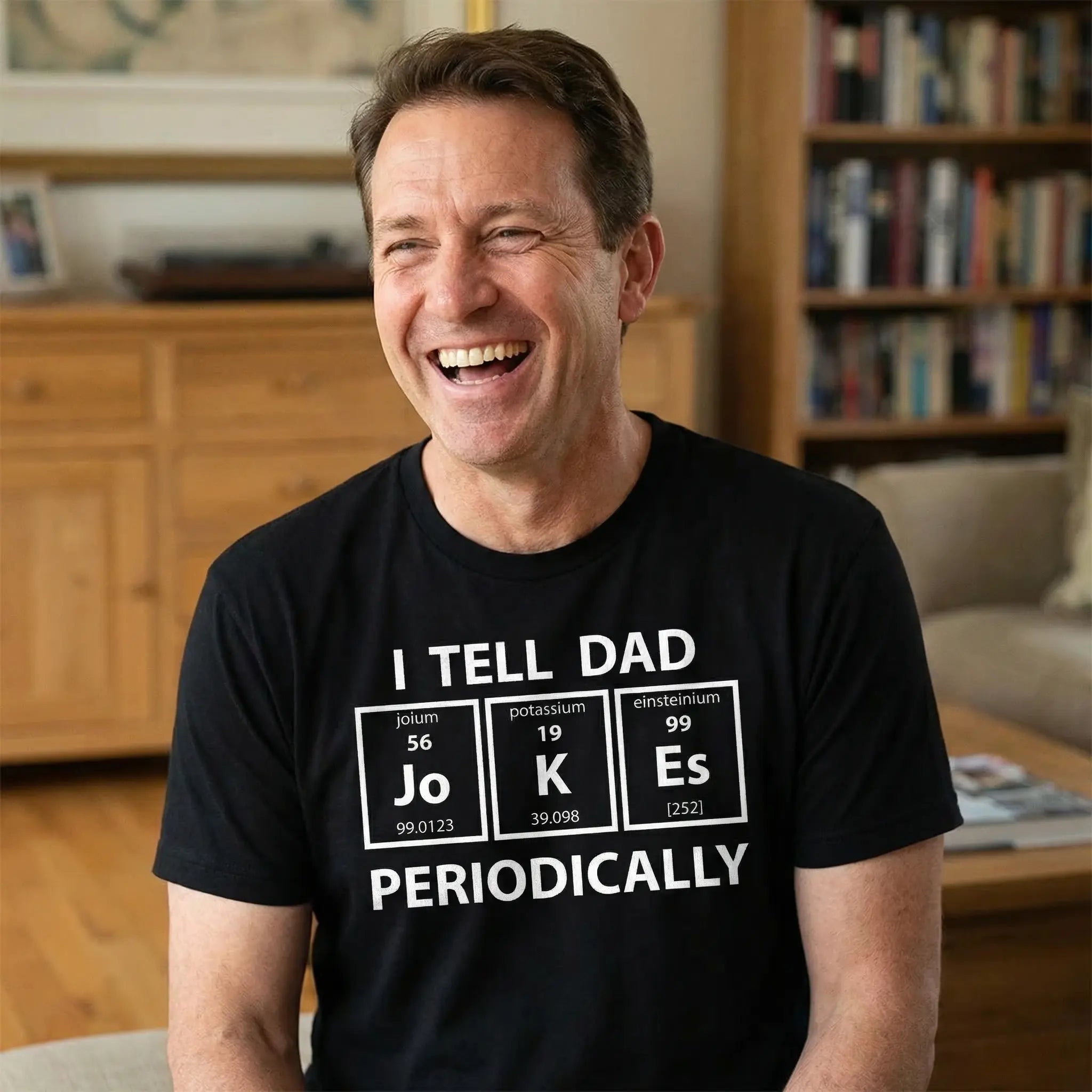 I Tell Dad Jokes Periodically T-Shirt – Funny Science Graphic Tee for Dads & Nerds