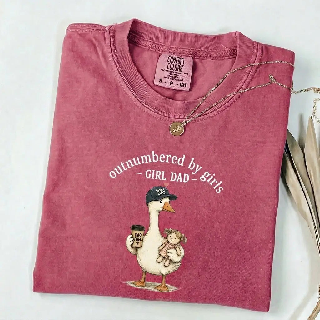 "Girl Dad" Duck Graphic Tee - Comfort Colors Funny Father’s Day Gift Shirt