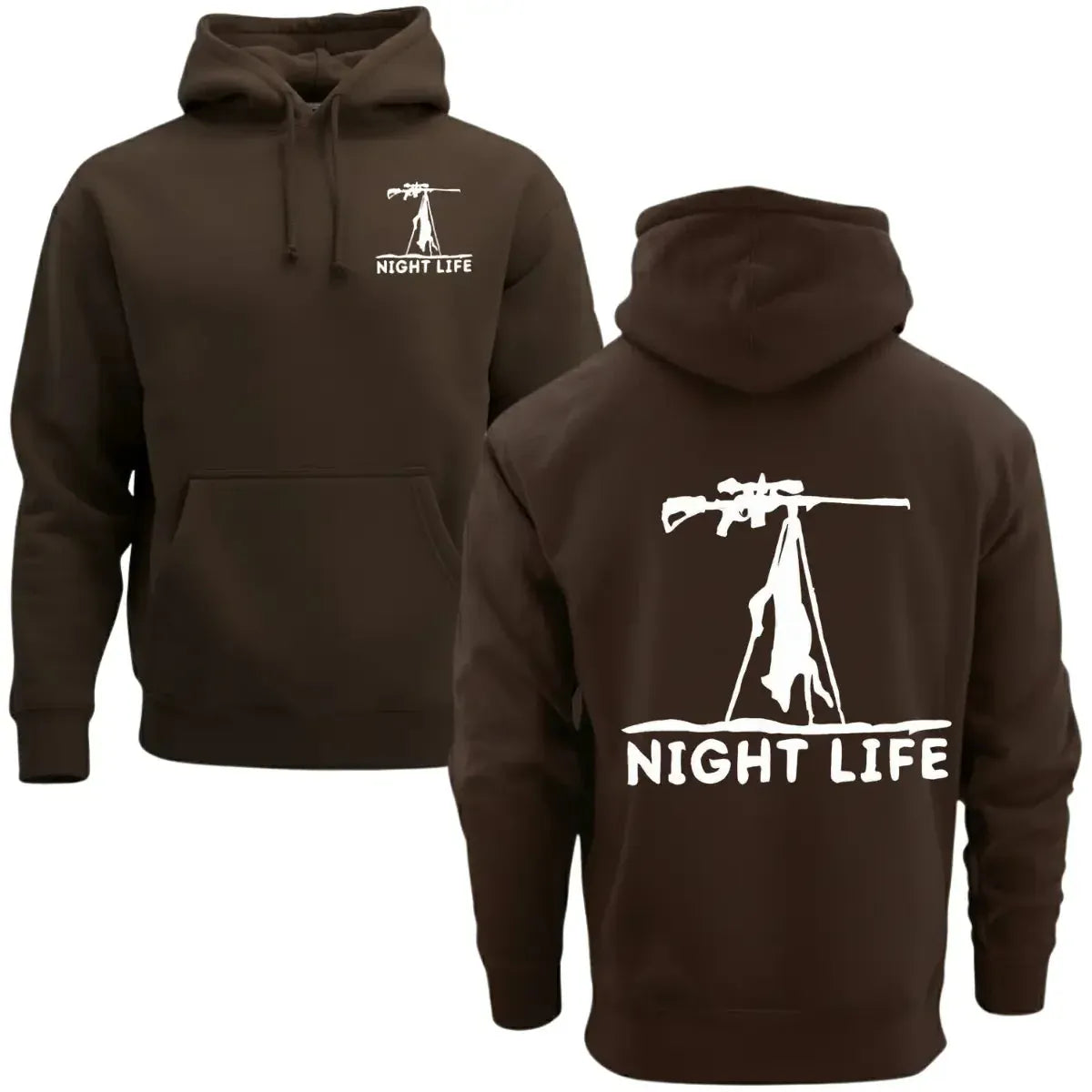 Coyote Night Life Hunting Hoodie - Hunting Coyote Hoodie Thermal Predator Hunter Gear - Pullover Sweatshirt Mens Gift - Gift For Hunters
