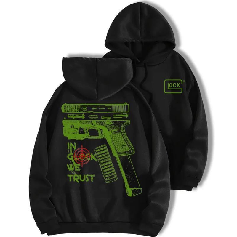Unisex "In Glock We Trust" Multicolor Graphic Hoodie
