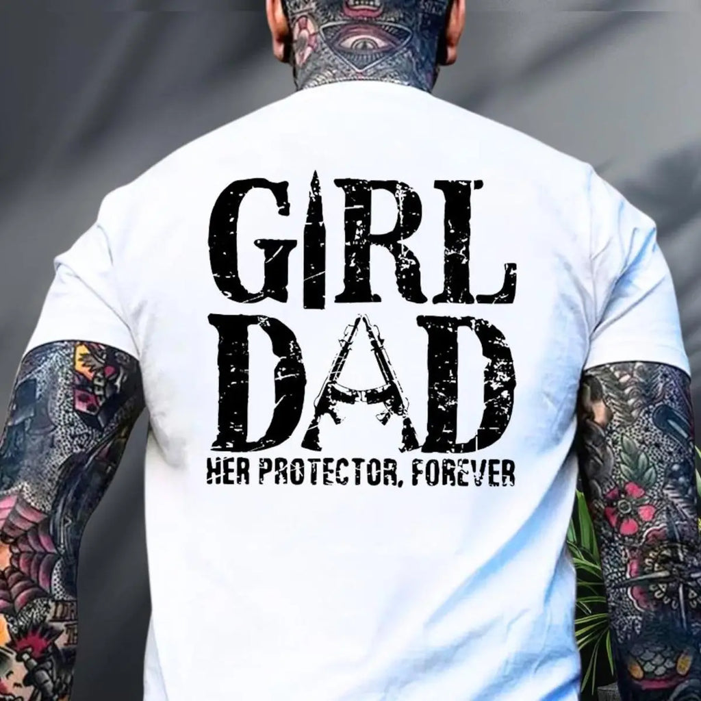 Girl Dad Her Protector Shirt, Dad With Daughter Shirt, Father Daughter Tee, Best Dad Shirt, Protective Father Tee
