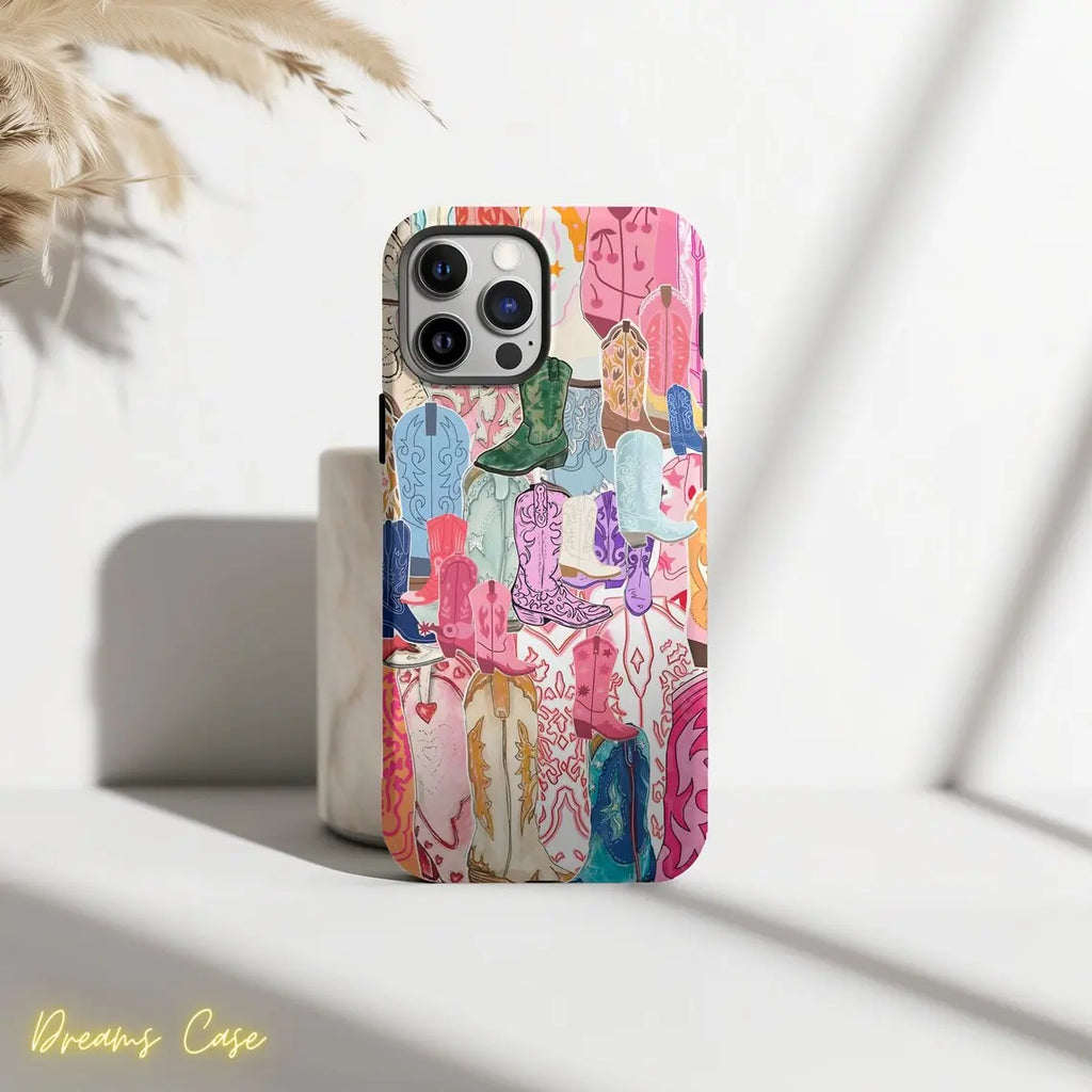 Dreams Case: Girly Coquette Cowgirl Collage iPhone Case (11-17 Series)