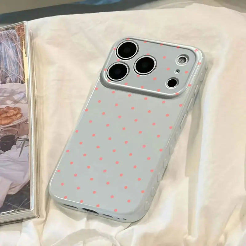 Cute Polka Dot And Heart Themed Phone Case Slim Lightweight And Scratch-Resistant For Everyday Use Minimalist And Cute Design For Apple 17 16 15 14 13