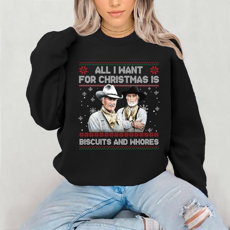 Lustiges Weihnachts-Sweatshirt mit Filmzitat, witziges Western-Shirt, Weihnachtsgeschenk 