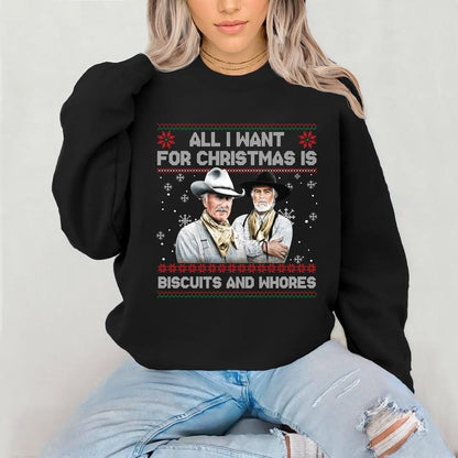 Funny Movie Quote Ugly Christmas Sweatshirt, Funny Western Movie Shirt, Christmas Gift