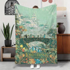 Lord Of The Rings Flannel Throw Middle Earth Landscape Ultra Soft Warm Fabric All Season Comfort Perfect For Sofa Bed nap Chair Decor Durable Machine Washable Long Lasting Quality blankets ultra-soft throw blanket
