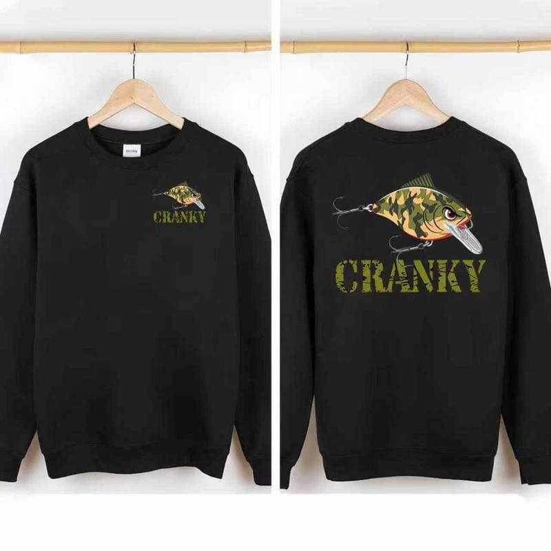 Crankbait T-Shirt, Fishing Lure Graphic Tee for Anglers, Soft Cotton Blend Shirt, Camo Bass Fishing Humor Apparel for Men, Gift for Crankbait Lovers