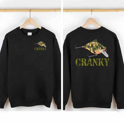 Crankbait T-Shirt, Fishing Lure Graphic Tee for Anglers, Soft Cotton Blend Shirt, Camo Bass Fishing Humor Apparel for Men, Gift for Crankbait Lovers