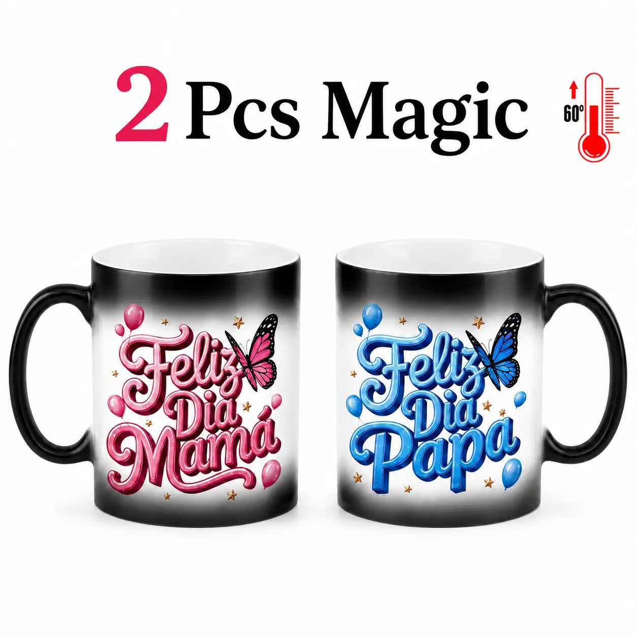 "Feliz Dia Papa" Color Changing Mug |   Regalo Para Papá Secret Heat Reveal Magic Coffee Cup, Best Spanish Father's Day Gift for Dad Father in Law from Daughter Son, 11oz Heat Sensitive Ceramic Drinkware