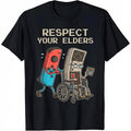 Funny Retro Gamer Graphic T-Shirt 100% Soft Cotton Tee Vintage Console Old School Gaming Lover Gift Unique Humor Design for Men Women